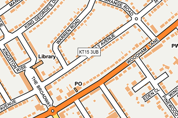 KT15 3UB map - OS OpenMap – Local (Ordnance Survey)