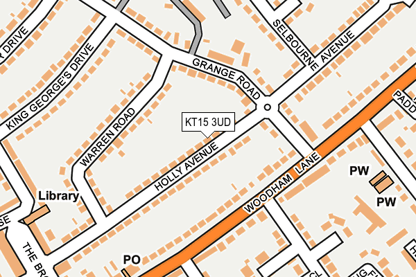 KT15 3UD map - OS OpenMap – Local (Ordnance Survey)