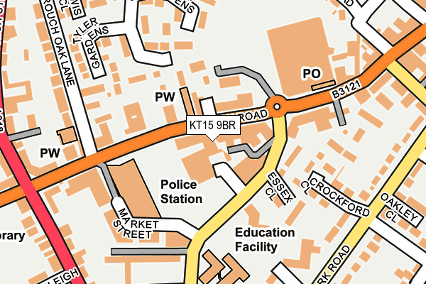 KT15 9BR map - OS OpenMap – Local (Ordnance Survey)