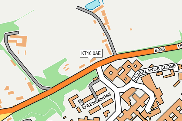 KT16 0AE map - OS OpenMap – Local (Ordnance Survey)