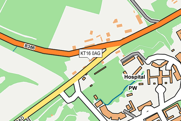 KT16 0AG map - OS OpenMap – Local (Ordnance Survey)
