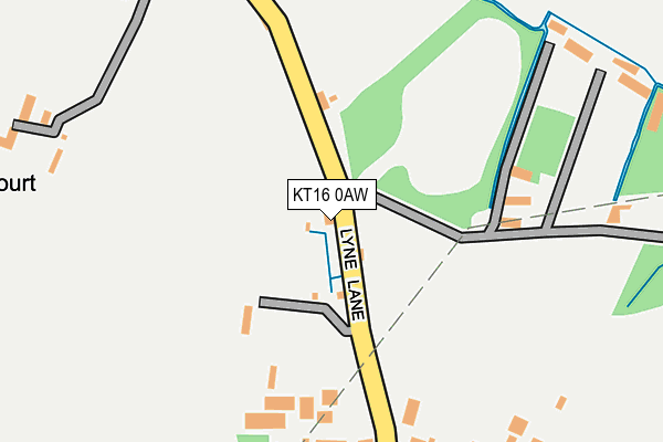 KT16 0AW map - OS OpenMap – Local (Ordnance Survey)
