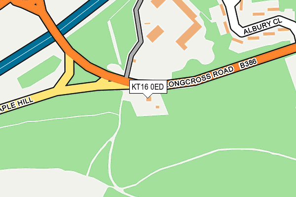 KT16 0ED map - OS OpenMap – Local (Ordnance Survey)