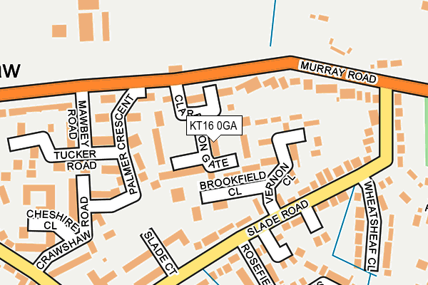 KT16 0GA map - OS OpenMap – Local (Ordnance Survey)