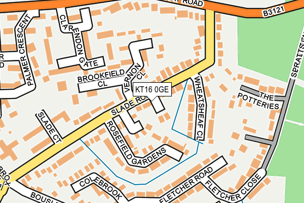 KT16 0GE map - OS OpenMap – Local (Ordnance Survey)