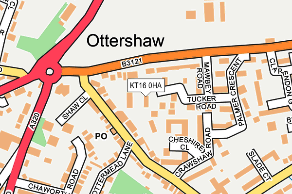 KT16 0HA map - OS OpenMap – Local (Ordnance Survey)