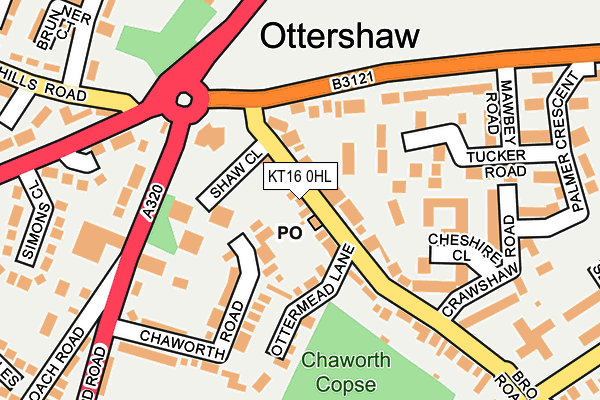 KT16 0HL map - OS OpenMap – Local (Ordnance Survey)