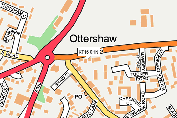 KT16 0HN map - OS OpenMap – Local (Ordnance Survey)