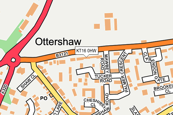 KT16 0HW map - OS OpenMap – Local (Ordnance Survey)