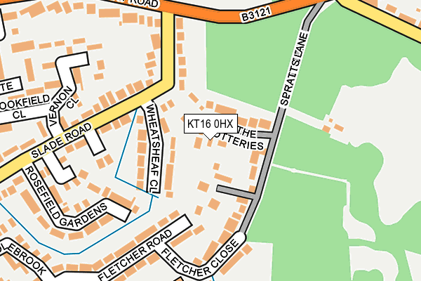 KT16 0HX map - OS OpenMap – Local (Ordnance Survey)