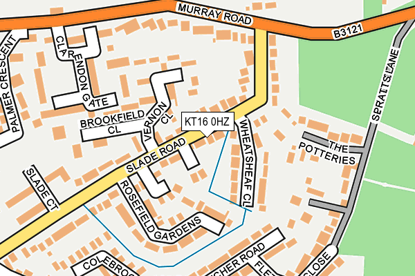 KT16 0HZ map - OS OpenMap – Local (Ordnance Survey)