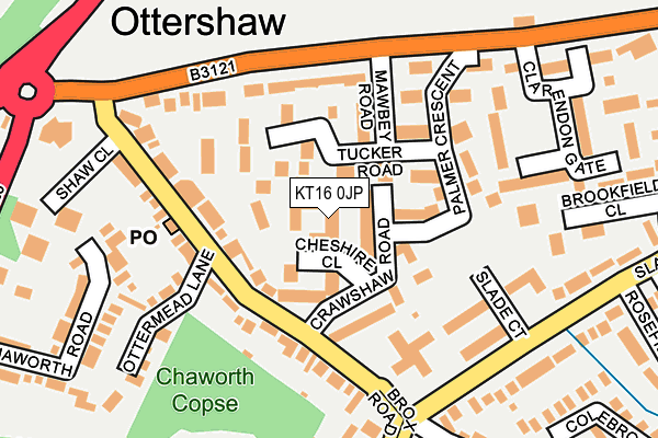 KT16 0JP map - OS OpenMap – Local (Ordnance Survey)
