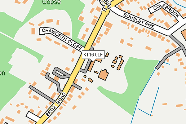 KT16 0LF map - OS OpenMap – Local (Ordnance Survey)