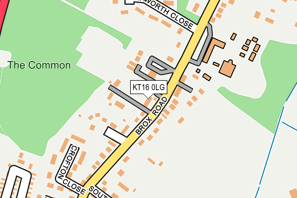 KT16 0LG map - OS OpenMap – Local (Ordnance Survey)