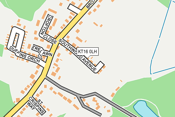 KT16 0LH map - OS OpenMap – Local (Ordnance Survey)