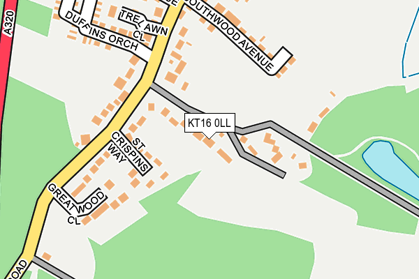 KT16 0LL map - OS OpenMap – Local (Ordnance Survey)