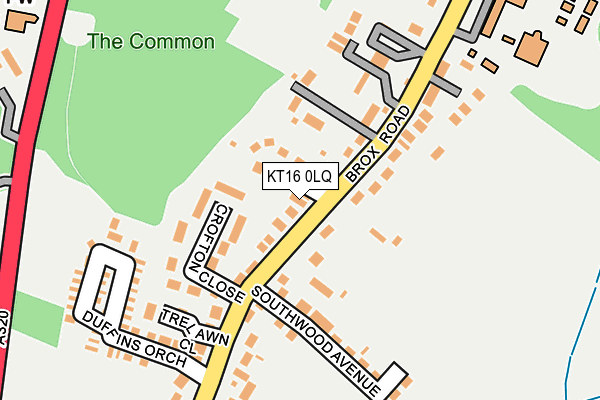 KT16 0LQ map - OS OpenMap – Local (Ordnance Survey)