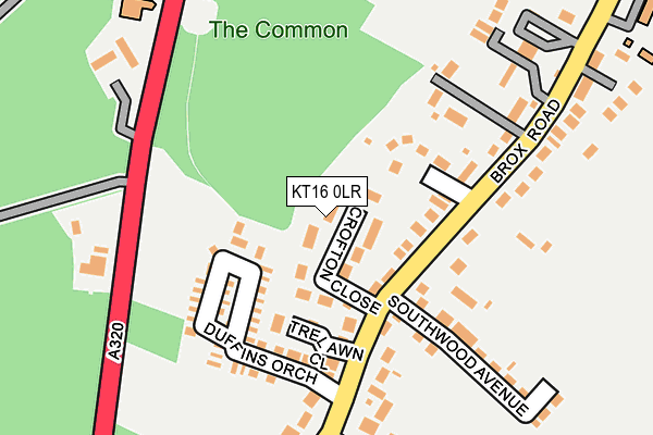 KT16 0LR map - OS OpenMap – Local (Ordnance Survey)