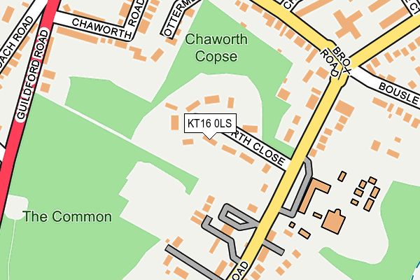 KT16 0LS map - OS OpenMap – Local (Ordnance Survey)