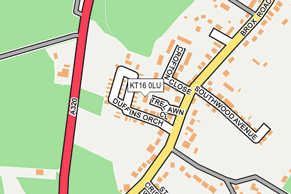 KT16 0LU map - OS OpenMap – Local (Ordnance Survey)