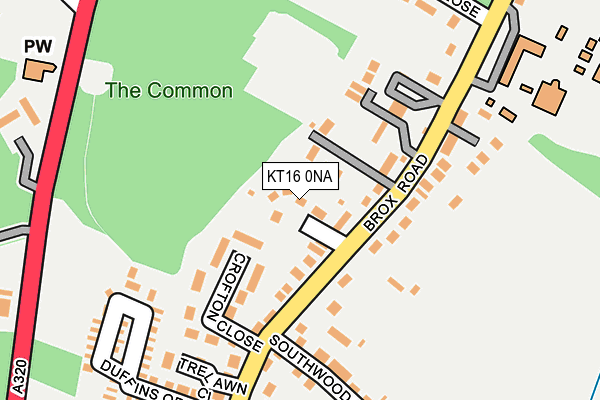 KT16 0NA map - OS OpenMap – Local (Ordnance Survey)