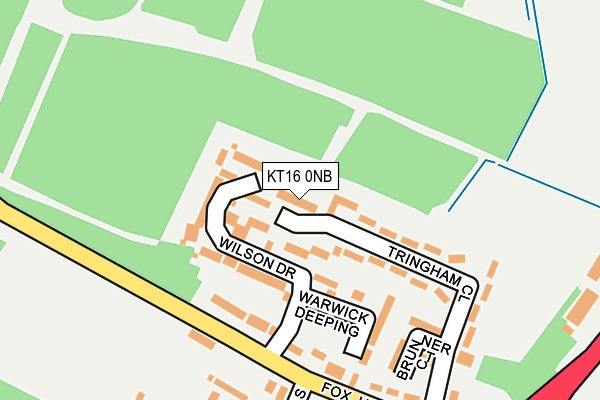 KT16 0NB map - OS OpenMap – Local (Ordnance Survey)