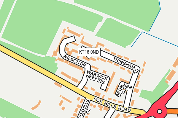 KT16 0ND map - OS OpenMap – Local (Ordnance Survey)