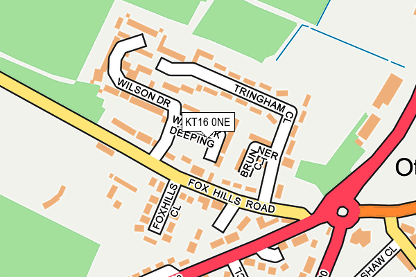 KT16 0NE map - OS OpenMap – Local (Ordnance Survey)