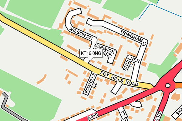 KT16 0NG map - OS OpenMap – Local (Ordnance Survey)