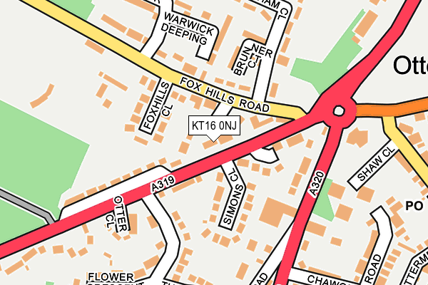 KT16 0NJ map - OS OpenMap – Local (Ordnance Survey)