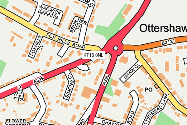 KT16 0NL map - OS OpenMap – Local (Ordnance Survey)