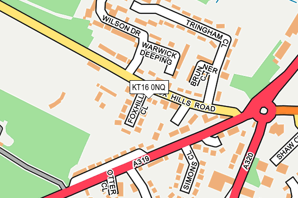 KT16 0NQ map - OS OpenMap – Local (Ordnance Survey)