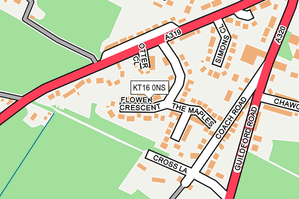 KT16 0NS map - OS OpenMap – Local (Ordnance Survey)