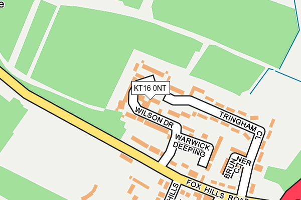 KT16 0NT map - OS OpenMap – Local (Ordnance Survey)