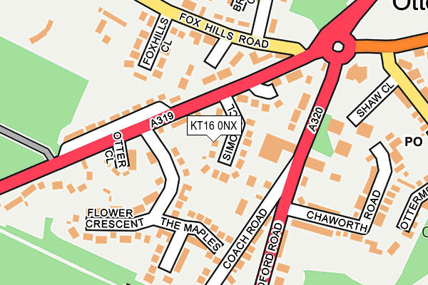 KT16 0NX map - OS OpenMap – Local (Ordnance Survey)