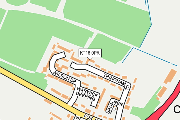 KT16 0PR map - OS OpenMap – Local (Ordnance Survey)
