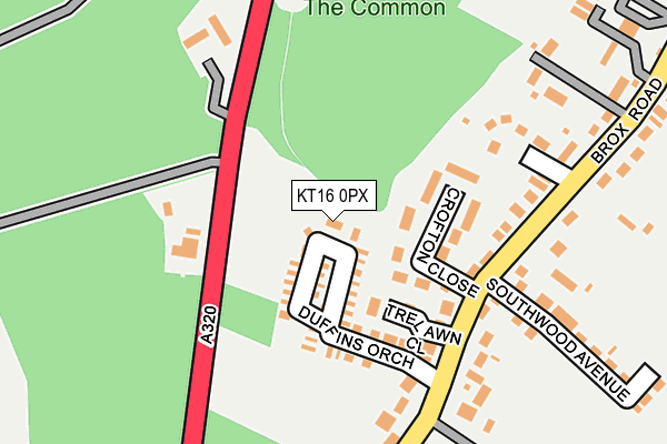 KT16 0PX map - OS OpenMap – Local (Ordnance Survey)