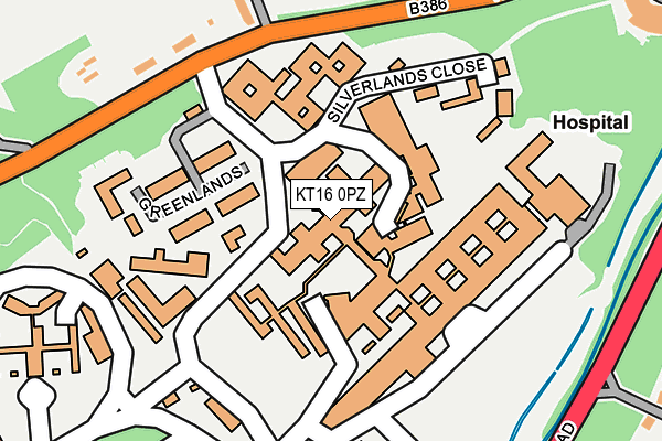 KT16 0PZ map - OS OpenMap – Local (Ordnance Survey)