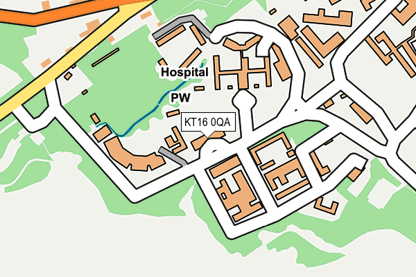 KT16 0QA map - OS OpenMap – Local (Ordnance Survey)