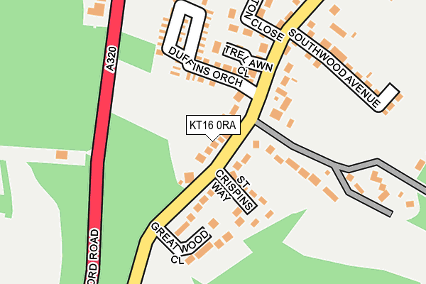 KT16 0RA map - OS OpenMap – Local (Ordnance Survey)