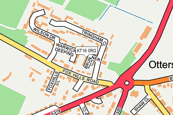 KT16 0RG map - OS OpenMap – Local (Ordnance Survey)
