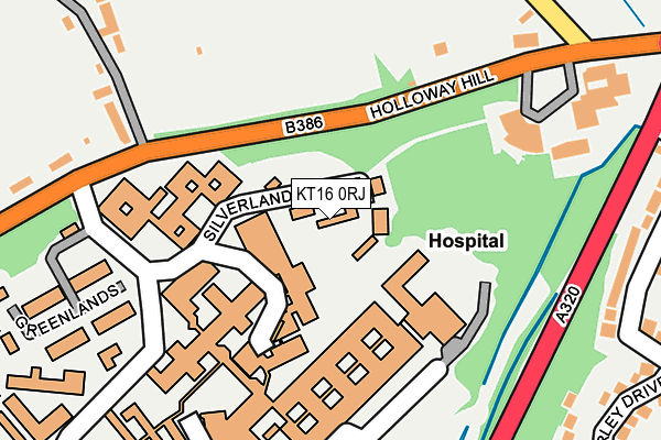 KT16 0RJ map - OS OpenMap – Local (Ordnance Survey)