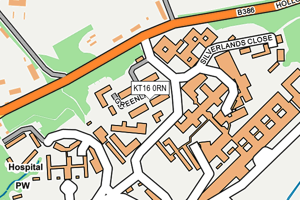 KT16 0RN map - OS OpenMap – Local (Ordnance Survey)