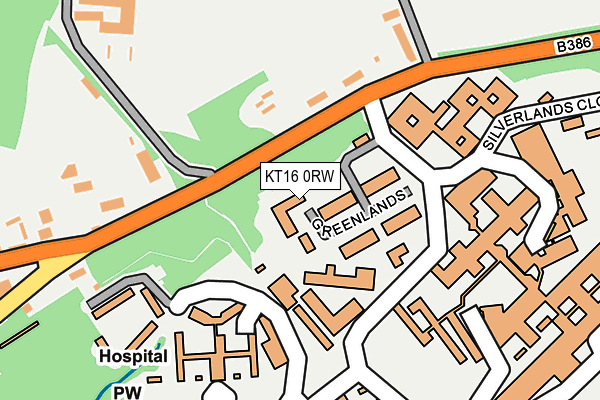 KT16 0RW map - OS OpenMap – Local (Ordnance Survey)