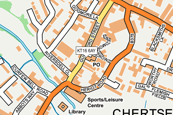 KT16 6AY map - OS OpenMap – Local (Ordnance Survey)