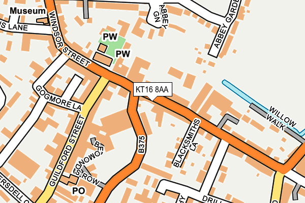 KT16 8AA map - OS OpenMap – Local (Ordnance Survey)