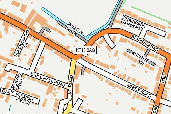 KT16 8AG map - OS OpenMap – Local (Ordnance Survey)