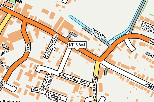 KT16 8AJ map - OS OpenMap – Local (Ordnance Survey)