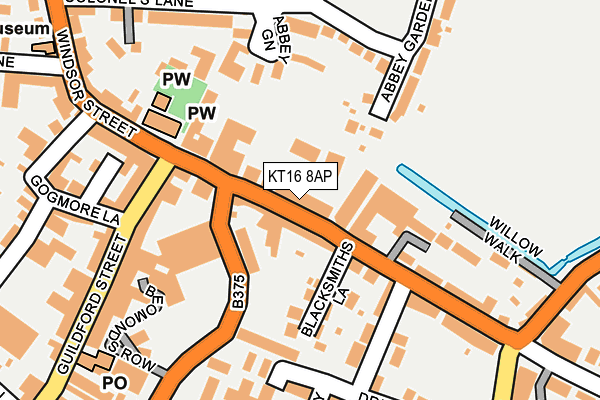 KT16 8AP map - OS OpenMap – Local (Ordnance Survey)