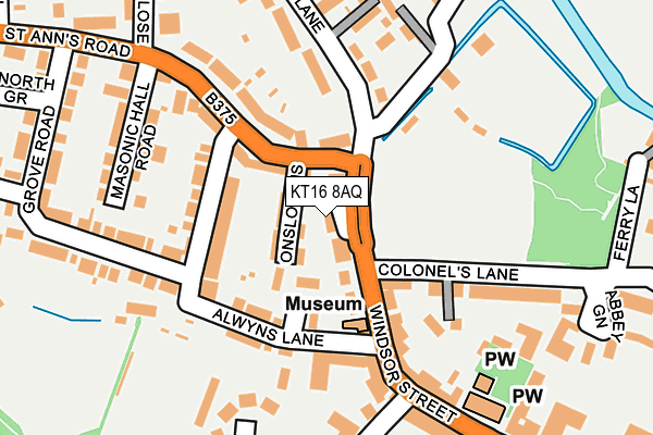 KT16 8AQ map - OS OpenMap – Local (Ordnance Survey)